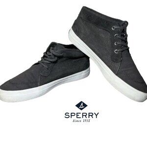 Sperry Crest Knoll Chukka Sneaker  Womens 7.5 Canvas  & Suede, Gray Lace Up, EUC